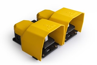 PPK Series Plastic Protection (1NO+1NC)+(1NO+1NC) with Hole for Metal Bar Double Yellow Plastic Foot Switch